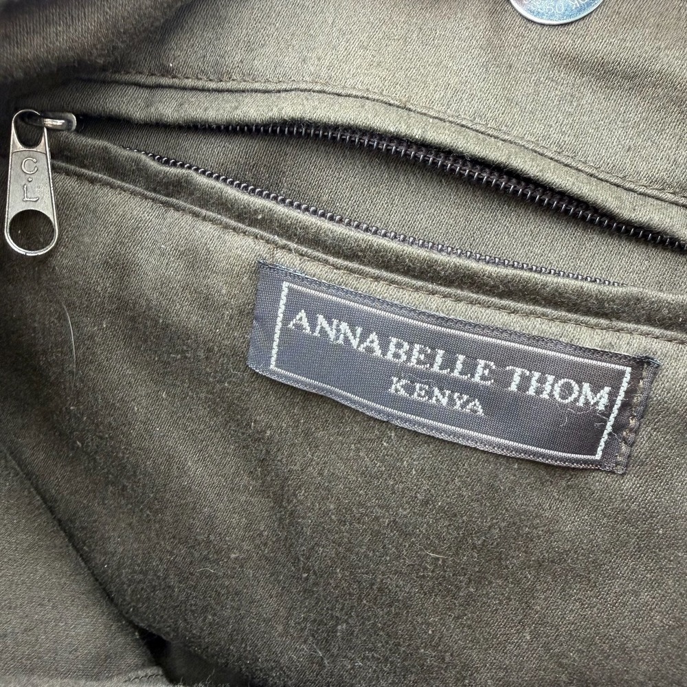 Annabelle Thom Kenya Shoulder Bag Brown Leather Horn Accents Boho Handcrafted - Picture 4 of 10